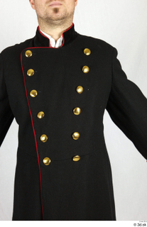  Photos Army man in Ceremonial Suit 5 18th century Army black jacket historical clothing upper body 0001.jpg